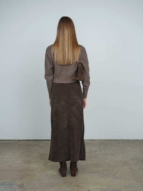 Point Chunky Knit Crew Sweater in Glacier
